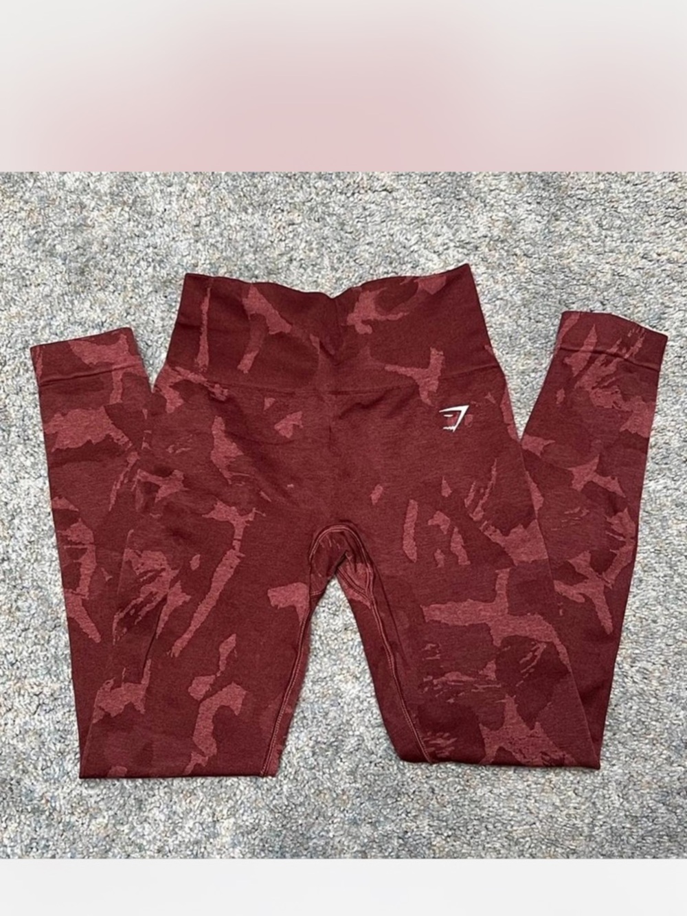 Gymshark Burgundy Camo Seamless Leggings